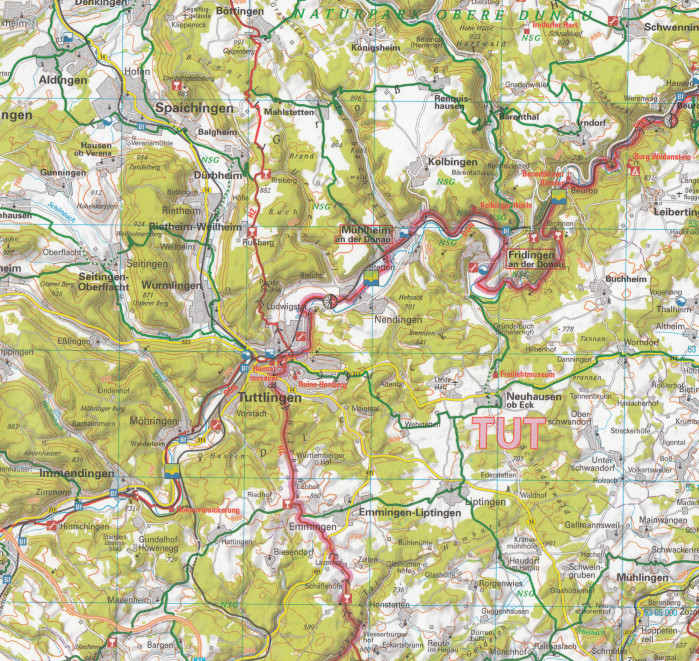 detail RTK 24 Schwarzwald / Oberrhein 1:150.000 cyklomapa ADFC