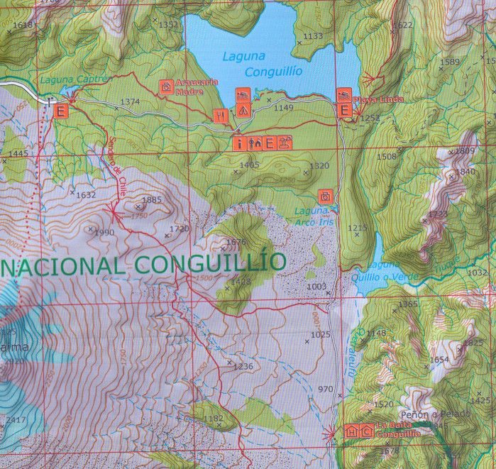 detail Chile - Conguillio 1:100t turistická mapa COMPASS