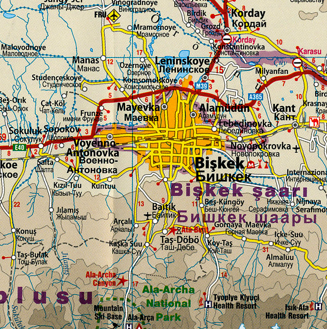 detail Kyrgyzstan 1:700.000 map RKH