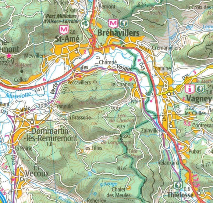 detail IGN 121 Nancy, Epinal 1:100t mapa IGN