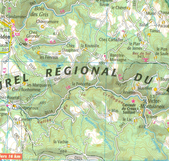detail IGN 141 Moulins, Vichy 1:100t mapa IGN