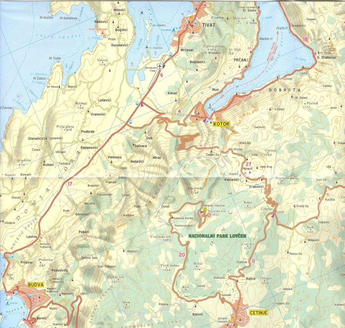 detail Dalmátské pobřeží Jih 1:100t mapa #2903 KOMPASS