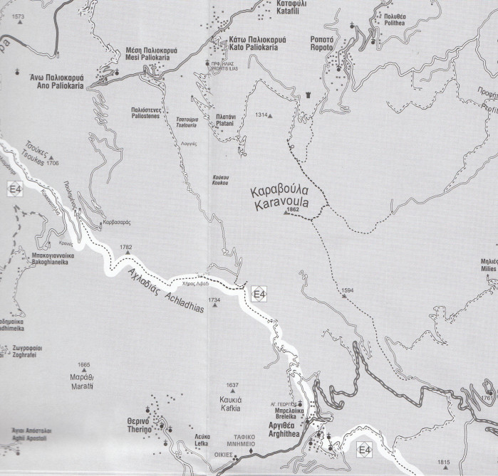detail Agrafa sever, Plastira (Řecko) 1:50t turistická mapa ANAVASI