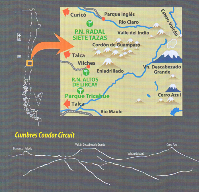 detail Chile - Condor Circuit 1:25t/50t turistická mapa COMPASS