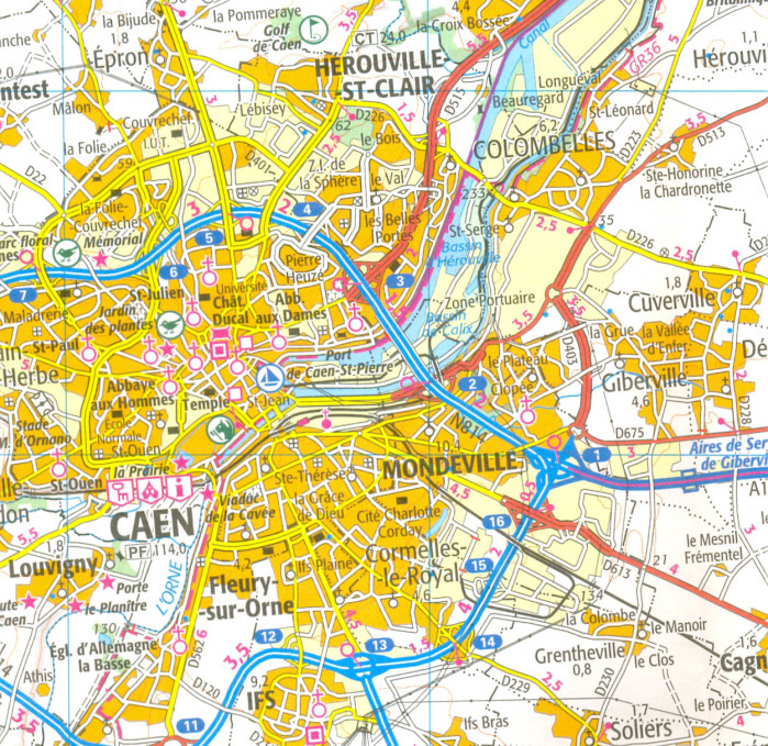 detail IGN 117 Caen, Evreux 1:100t mapa IGN