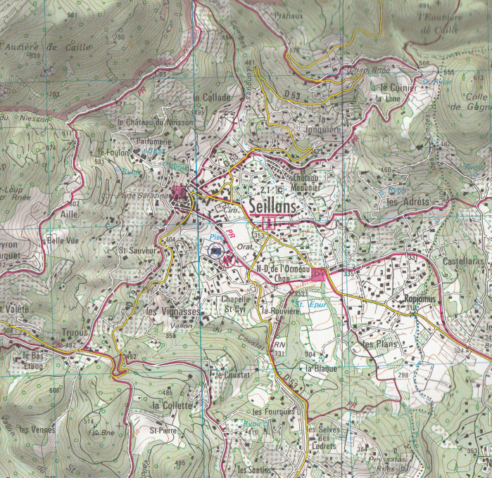 detail IGN 3543OT Draguignan 1:25t mapa IGN