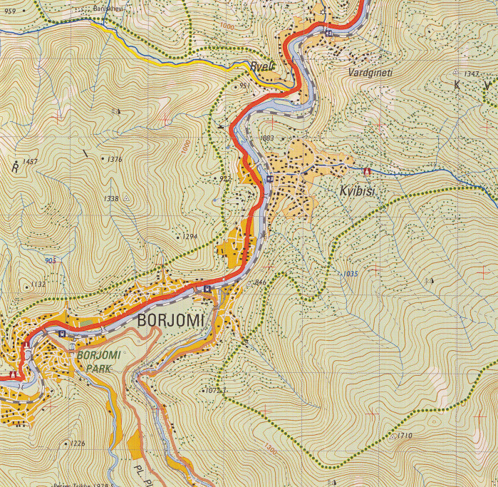 detail #12 Gruzie (Georgia; Borjomi Gorge, Bakuriani) 1:50t mapa GEOLAND