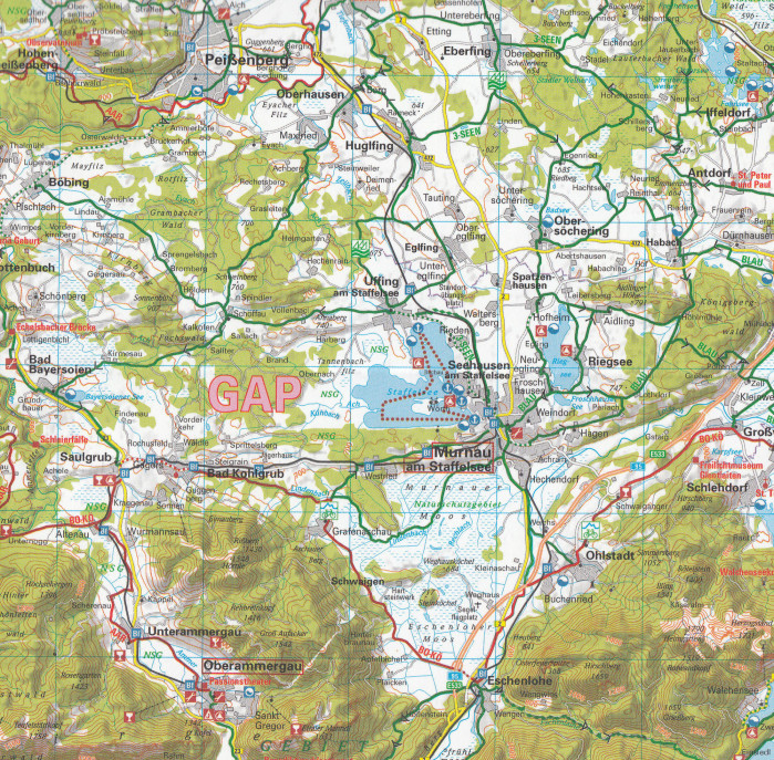 detail RTK 26 Oberbayern / München 1:150.000 cyklomapa ADFC