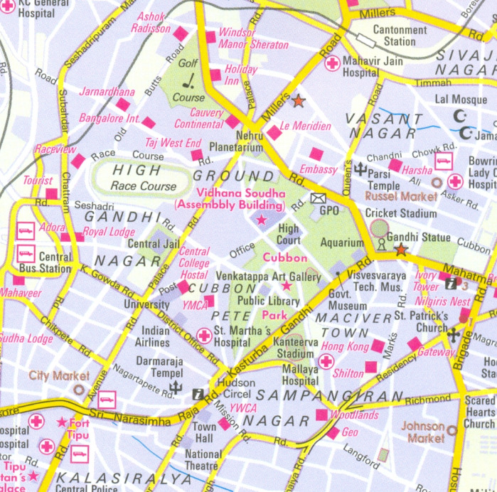 detail Indie Jih (India South) 1:1,5m mapa Nelles