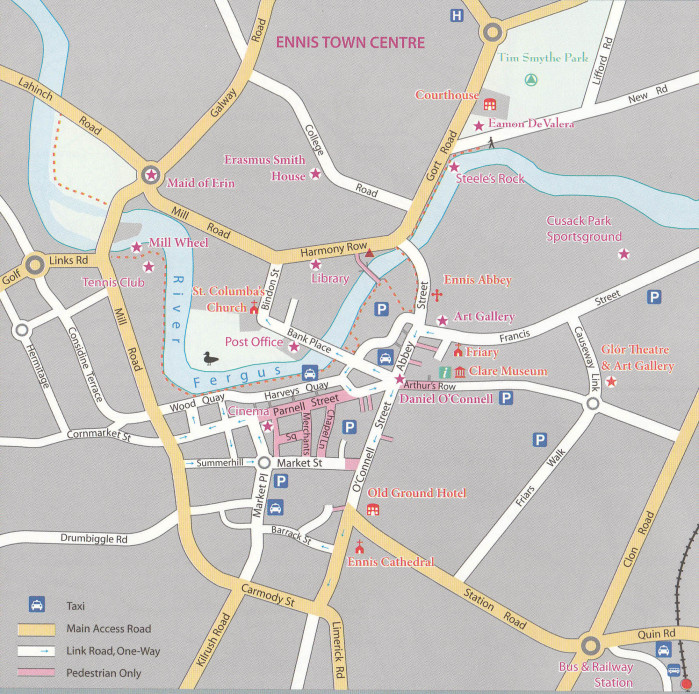 detail Clare county 1:80.000 mapa (Irsko)