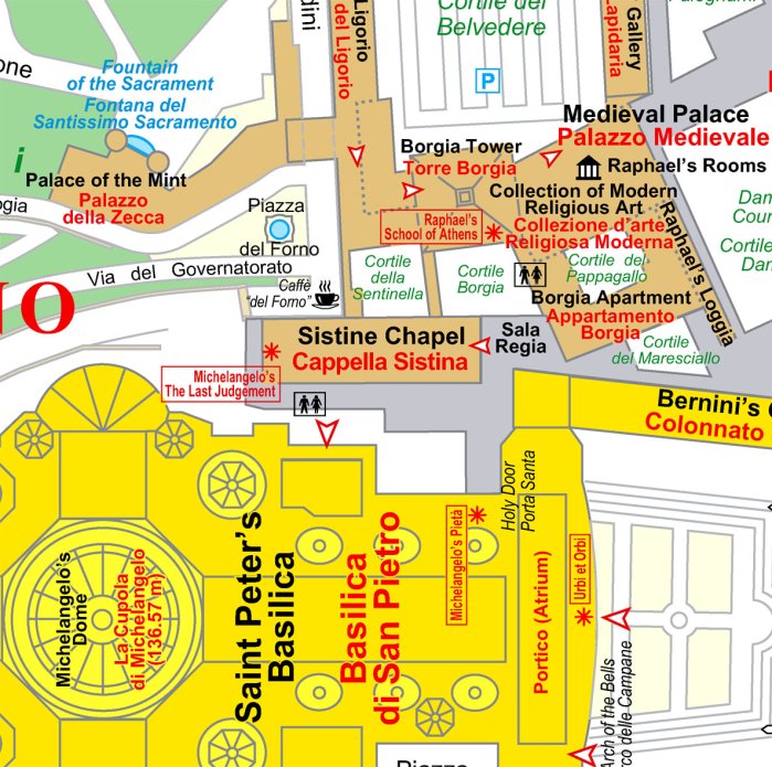 detail Vatikán (Vatican City) 1:2250 plán města GIZI