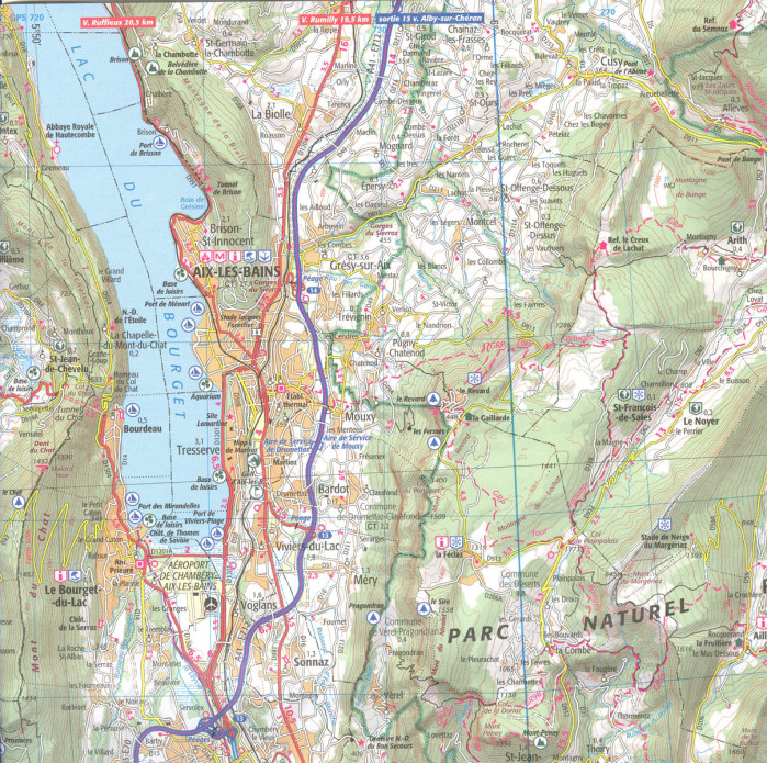 detail IGN 151 Grenoble / Chambéry 1:100t mapa IGN