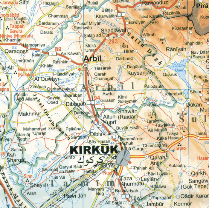 detail Irák (Iraq) 1:1,75m mapa GIZI