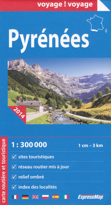 detail Pyreneje 1:300t mapa ExpressMap