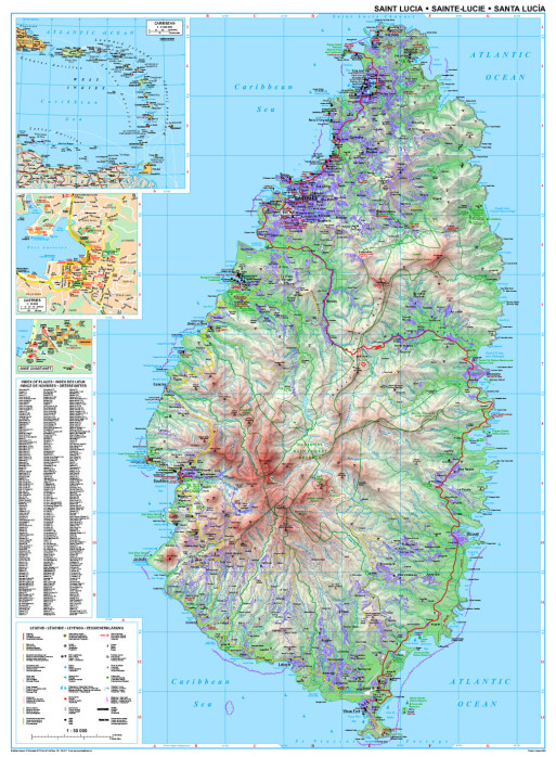detail Svatá Lucie (St. Lucia) 1:50t mapa GIZI