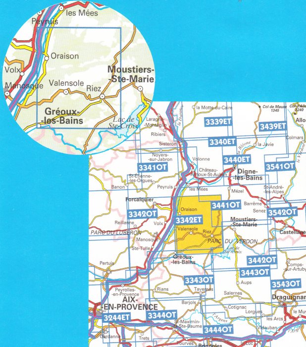 detail IGN 3342 ET Plateau de Valensole 1:25t mapa IGN