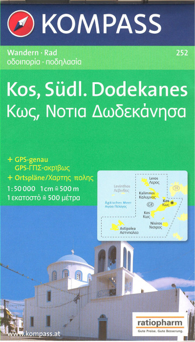 detail Kos, S. Dodekanes 1:50t mapa #252 KOMPASS