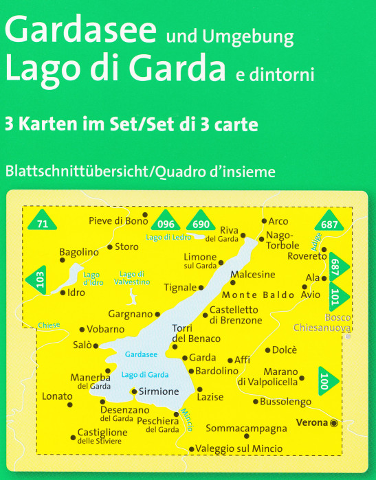 detail Lago di Garda a okolí set 3 map KOMPASS #697