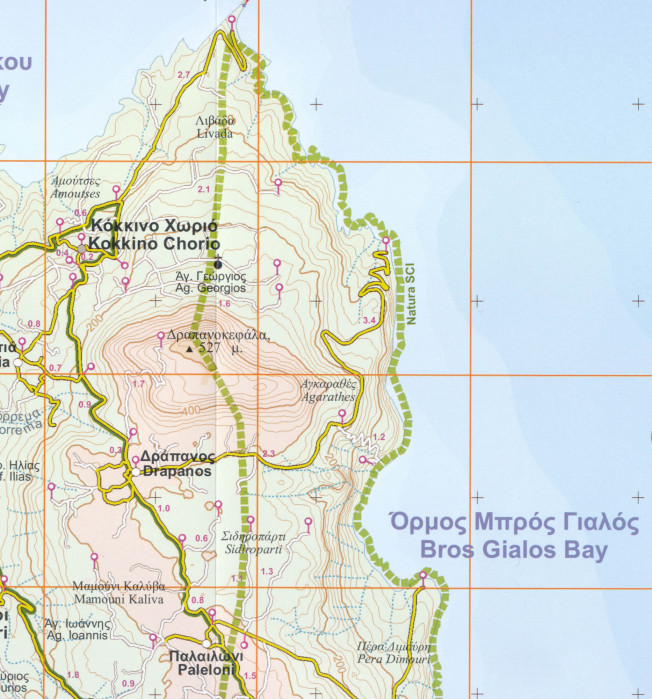 detail Lefka Ori, Samaria, Plakias (Kréta) 1:50.000, turistická mapa ORAMA #402