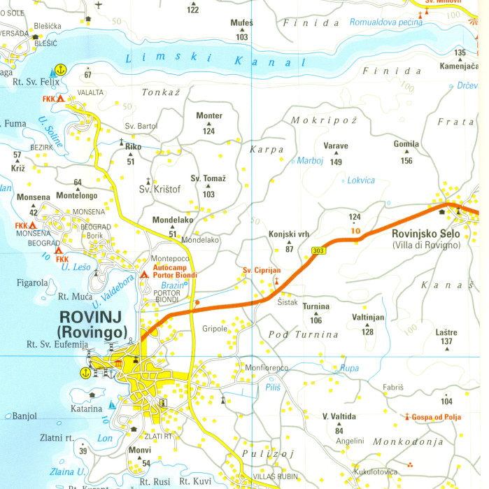 detail Istrie 1:70.000 mapa RKH