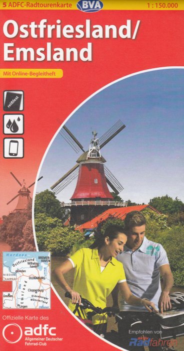 RTK 5 Ostfriesland / Emsland 1:150.000 cyklomapa ADFC
