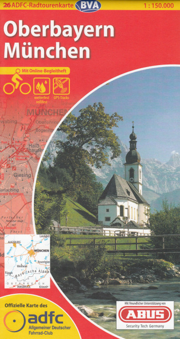 detail RTK 26 Oberbayern / München 1:150.000 cyklomapa ADFC