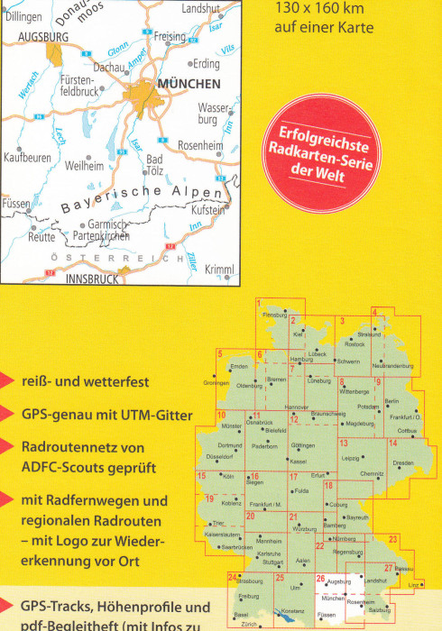 detail RTK 26 Oberbayern / München 1:150.000 cyklomapa ADFC
