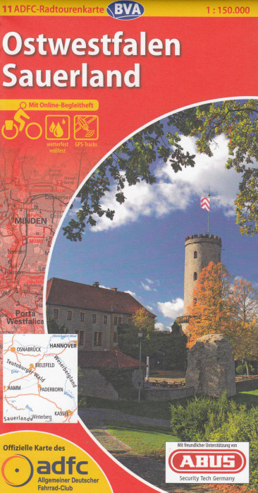 detail RTK 11 Ostwestfalen / Sauerland 1:150.000 cyklomapa ADFC
