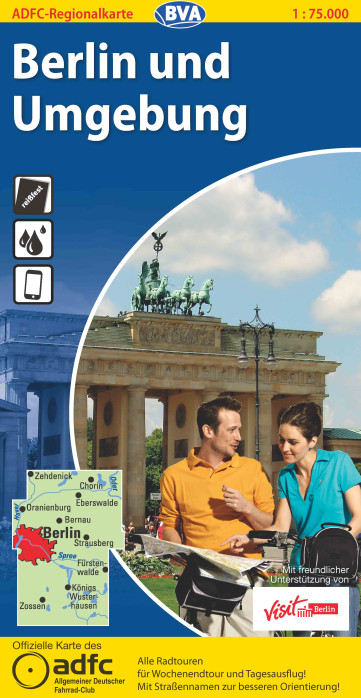 detail RK Berlin und Umgebung 1:75.000 cyklomapa ADFC