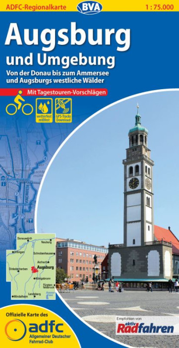 detail Augsburg a okolí 1:75.000 cyklomapa ADFC