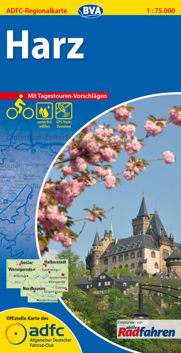 Harz 1:75.000 cyklomapa ADFC