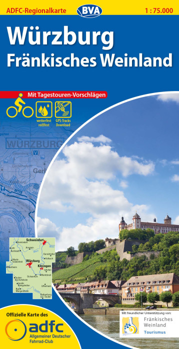 Würzburg / Fränkisches Weinland 1:75.000 cyklomapa ADFC