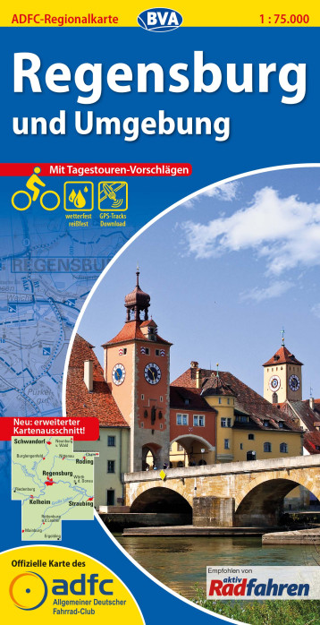 Regensburg a okolí 1:75.000 cyklomapa ADFC