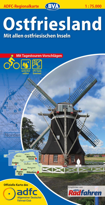 Ostfriesland 1:75.000 cyklomapa ADFC