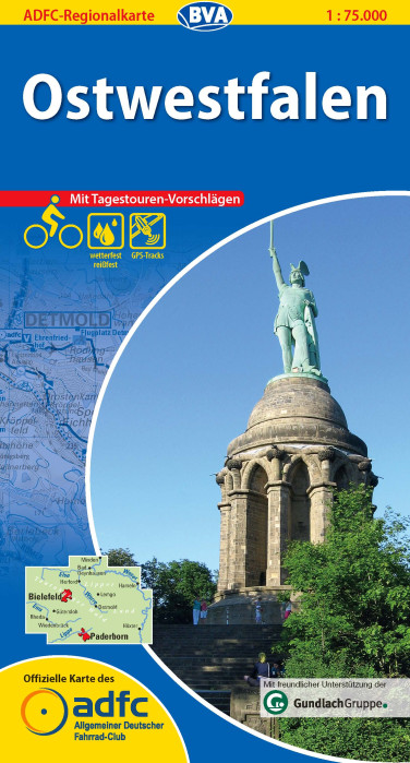 Ostwestfalen 1:75.000 cyklomapa ADFC