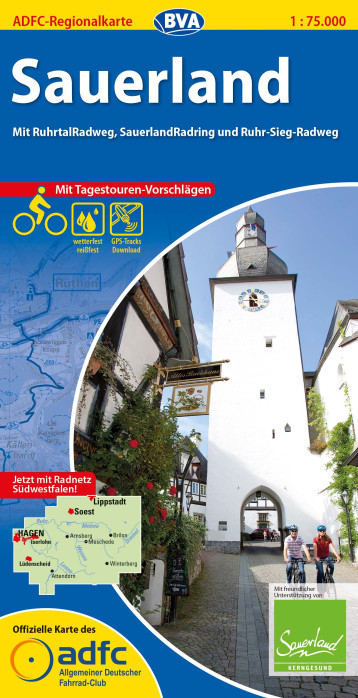 Sauerland 1:75.000 cyklomapa ADFC