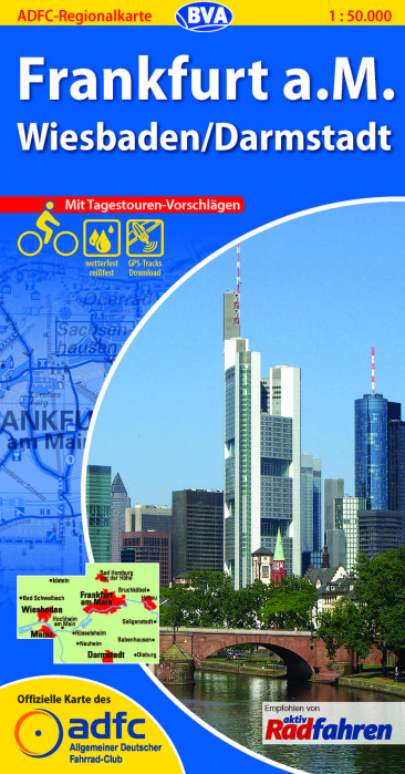 Frankfurt am Main /Wiesbaden/Darmstadt 1:50.000 cyklomapa ADFC
