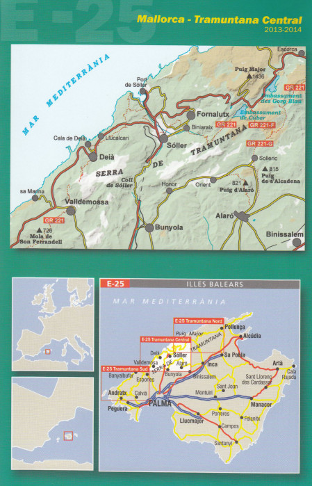 detail Malorka (Mallorca) - Tramuntana Central 1:25t mapa ALPINA
