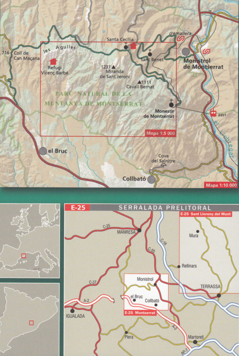 detail PN de la Muntanya de Montserrat 1:10t mapa ALPINA