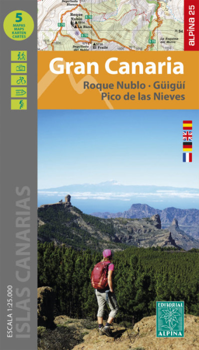 Gran Canaria 1.25.000 set 4 turistických map ALPINA