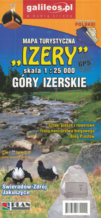detail Góry Izerskie / Jizerské hory 1:25.000 turistická mapa Galileos