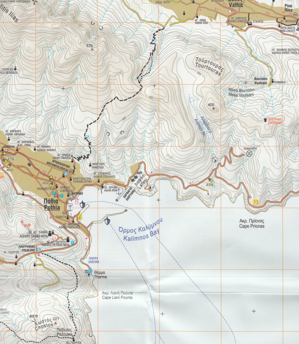 detail Kalimnos (Řecko) 1:25t, turistická mapa ANAVASI