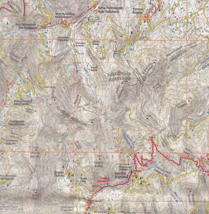 detail Agrafa sever, Plastira (Řecko) 1:50t turistická mapa ANAVASI