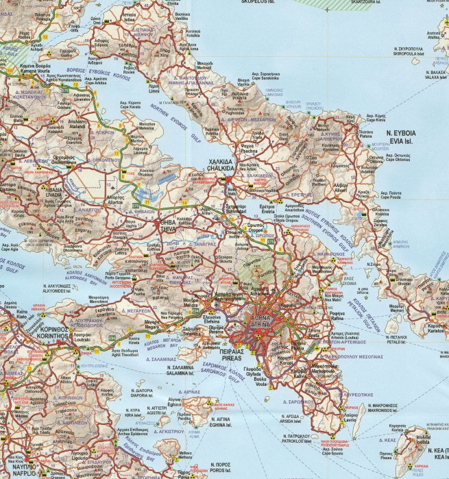 detail Řecko 1:800t, cestovní mapa ANAVASI