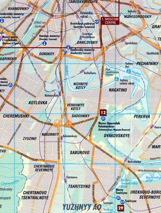 detail Moskva (Moscow) 1:15t plán města Borch