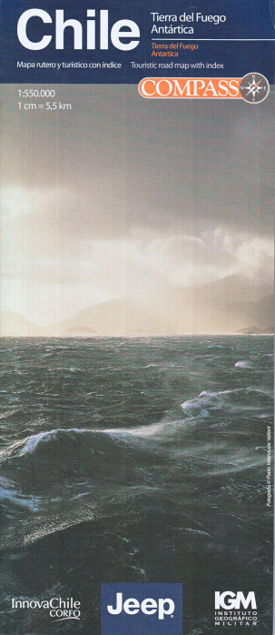Chile #9, Tierra del Fuego, Antártica 1:400.000 cestovní mapa COMPASS