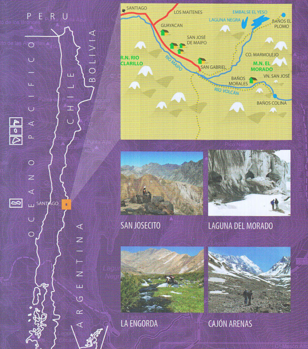 detail Chile - Cajón del Maipo 1:50t/100t turistická mapa COMPASS