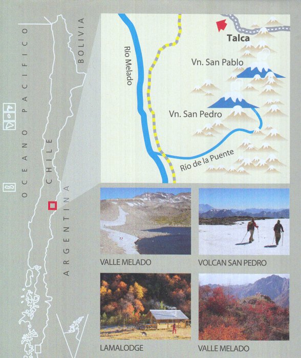 detail Chile - Melado, Vn. San Pedro 1:50t turistická mapa COMPASS
