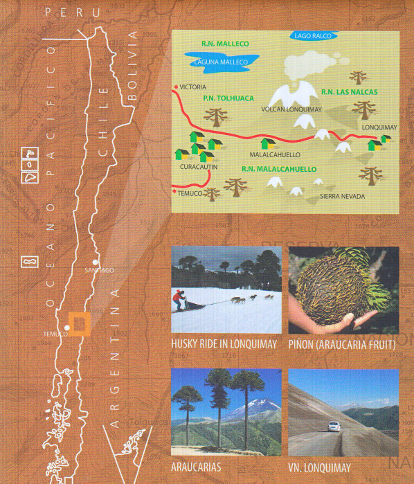 detail Chile - Lonquimay 1:100t turistická mapa COMPASS