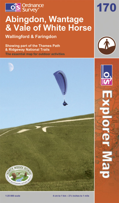 Abingdon / Wantage / Vale of White Horse 1:25.000 turistická mapa OS #170